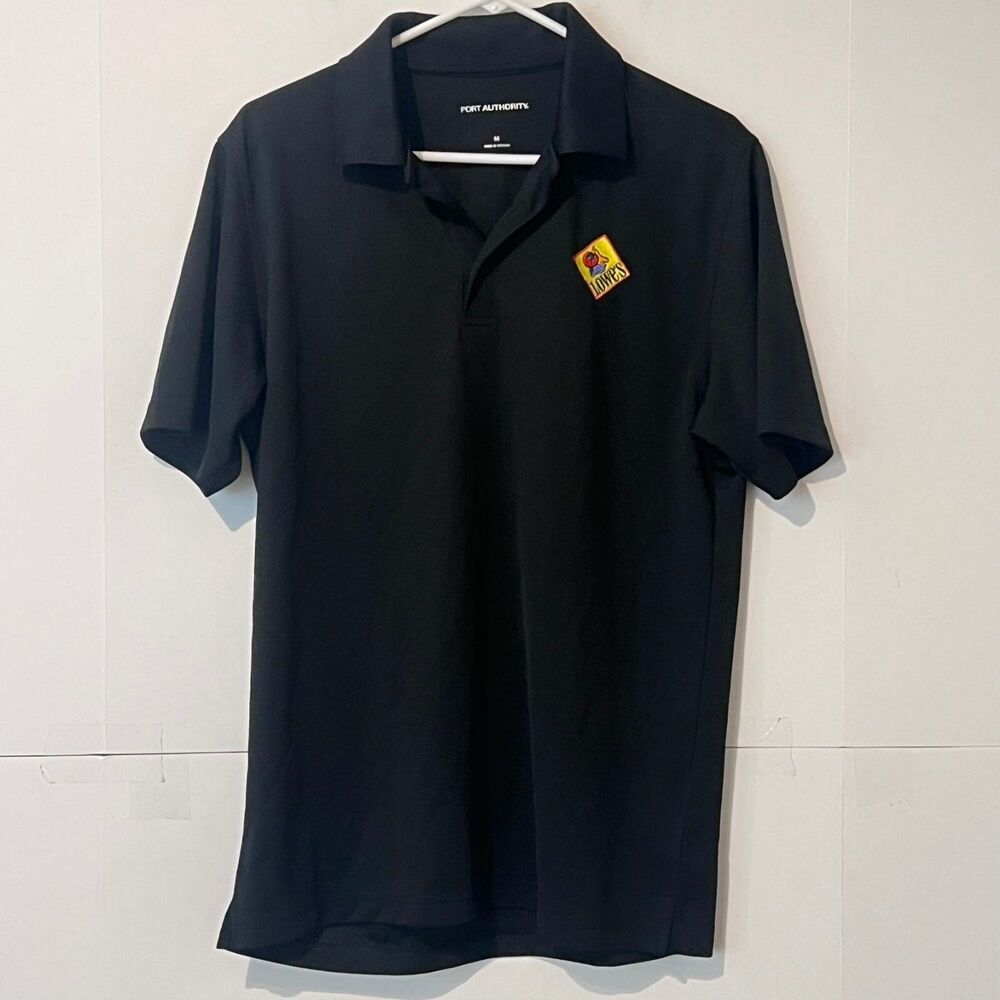 Port Authority Mens Polo Shirt Size M Black Lowes Employee Worker Manager